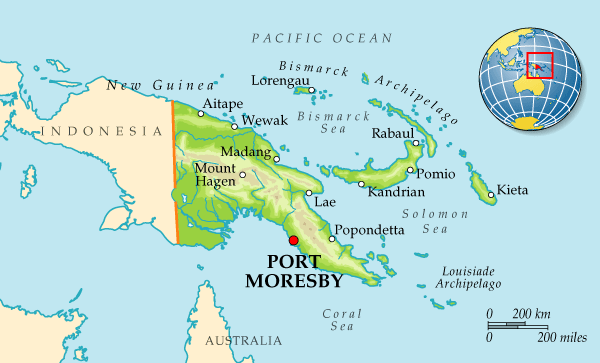 Map of Papua New Guinea