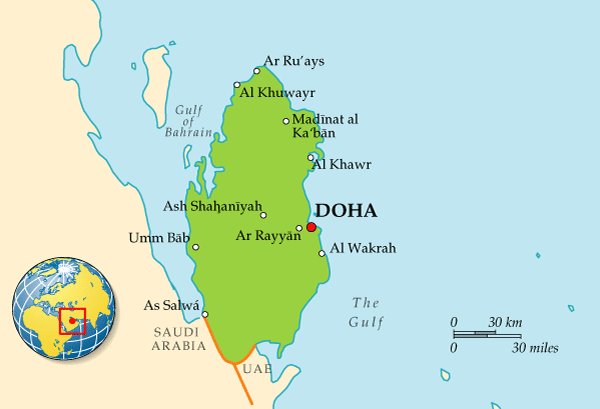 Map of Qatar