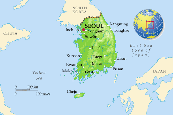 Map of South Korea