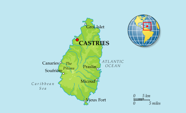 Map of Saint Lucia