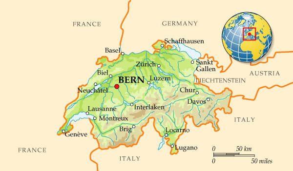 Map of Switzerland