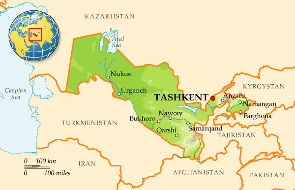 Map of Uzbekistan