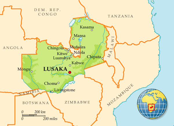 Map of Zambia