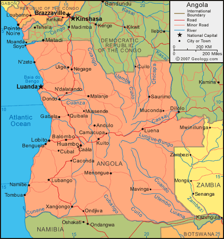 Map of Angola