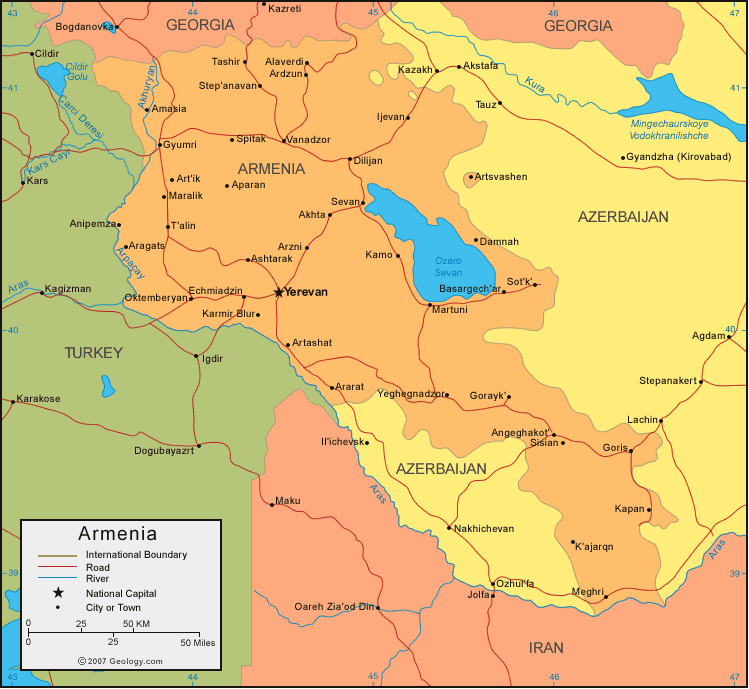 Map of Armenia