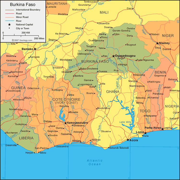 Map of Burkina Faso