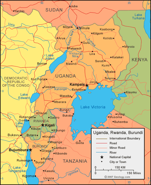 Map of Burundi