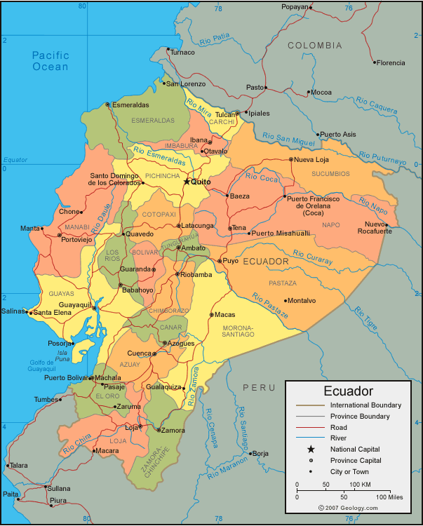 Map of Ecuador