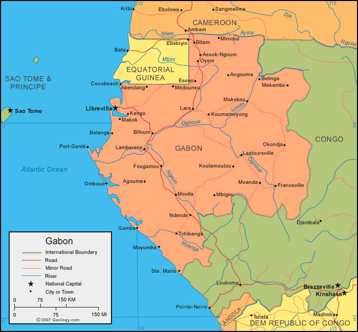 Map of Gabon