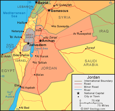 Map of Jordan