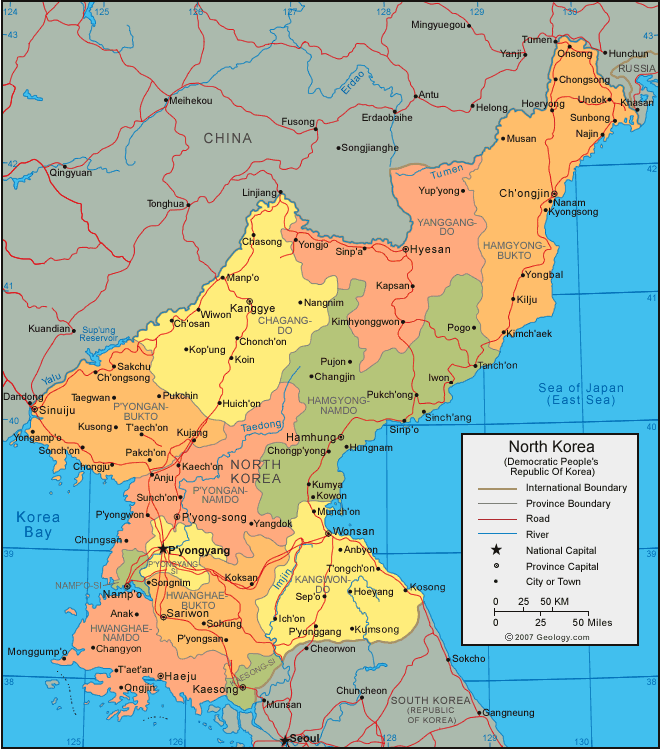 Map of North Korea