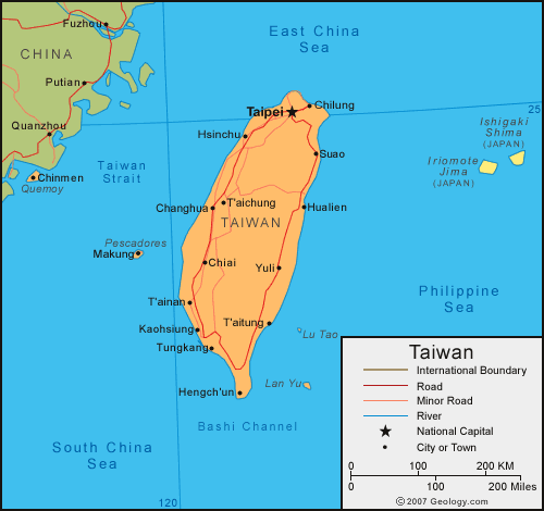 Map of Taiwan