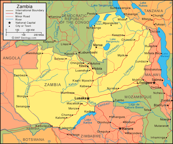 Map of Zambia