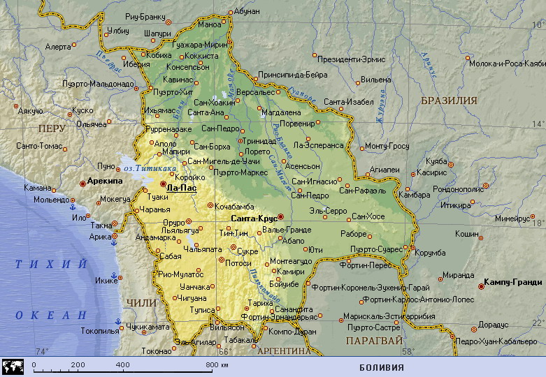 Map of Bolivia