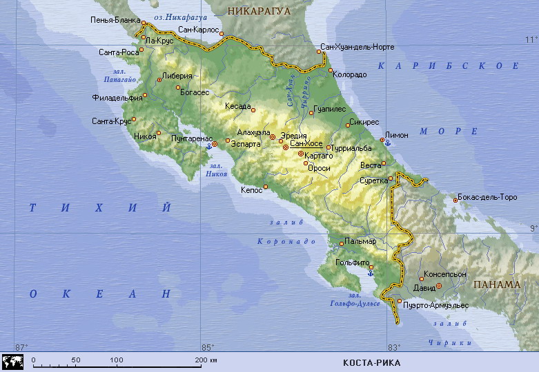 Map of Costa Rica