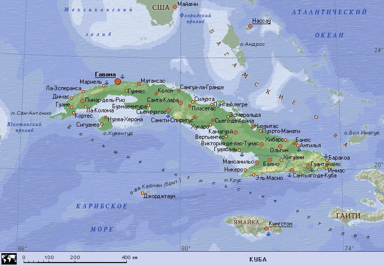 Map of Cuba