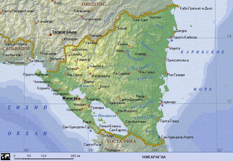 Map of Nicaragua