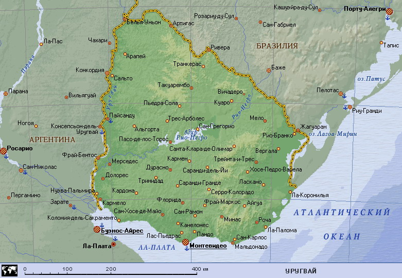 Map of Uruguay