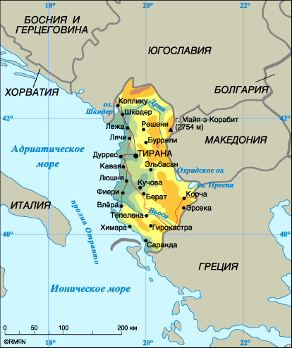 Map of Albania