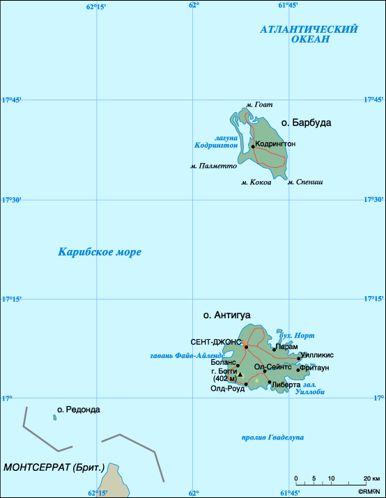 Map of Antigua & Barbuda