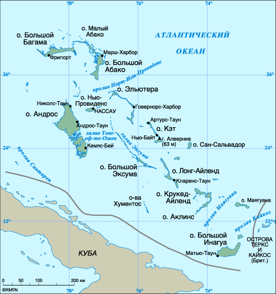Map of Bahamas