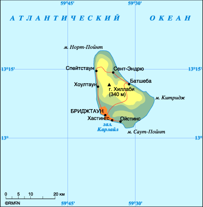 Map of Barbados
