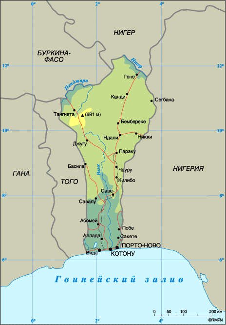 Map of Benin