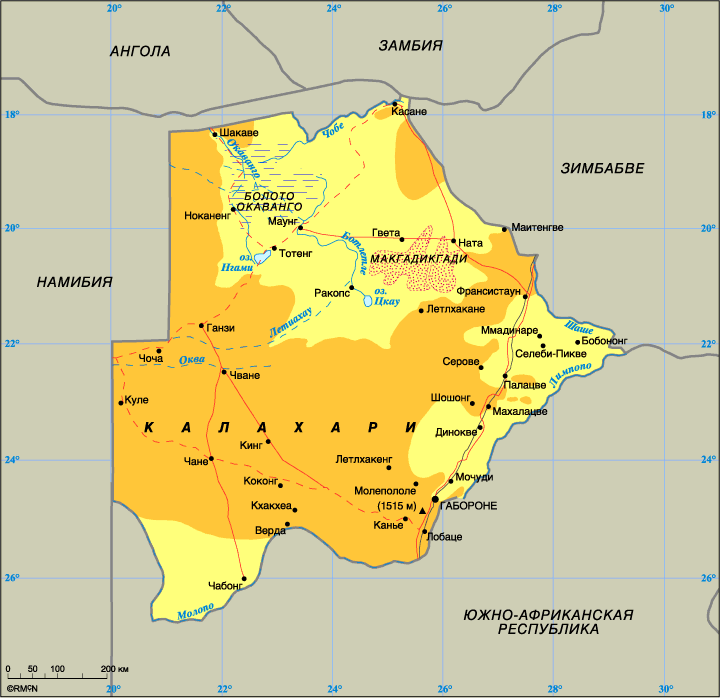 Map of Botswana