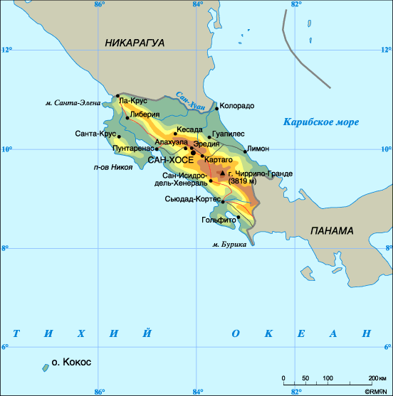 Map of Costa Rica
