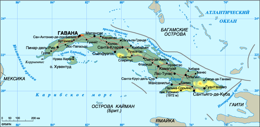 Map of Cuba