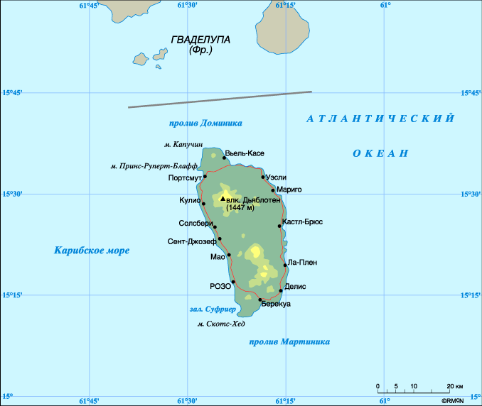 Map of Dominica