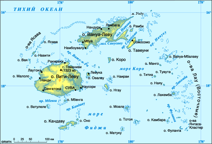 Map of Fiji