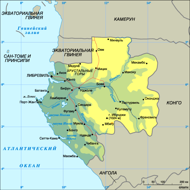 Map of Gabon