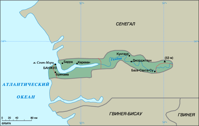 Map of Gambia