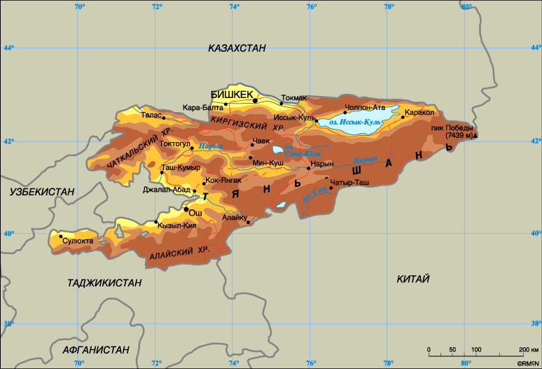 Map of Kyrgyzstan