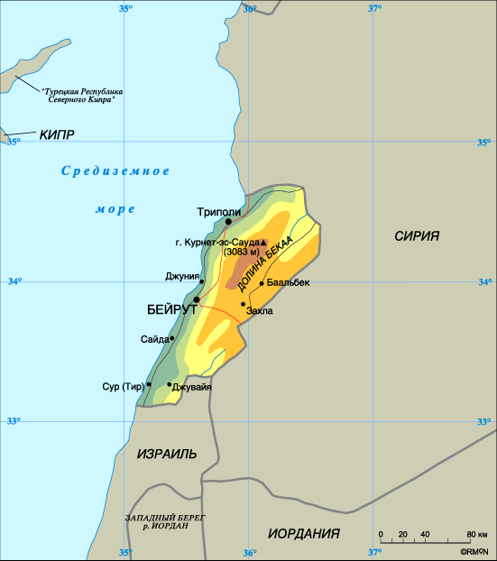 Map of Lebanon