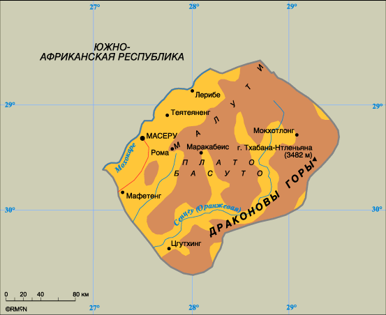 Map of Lesotho