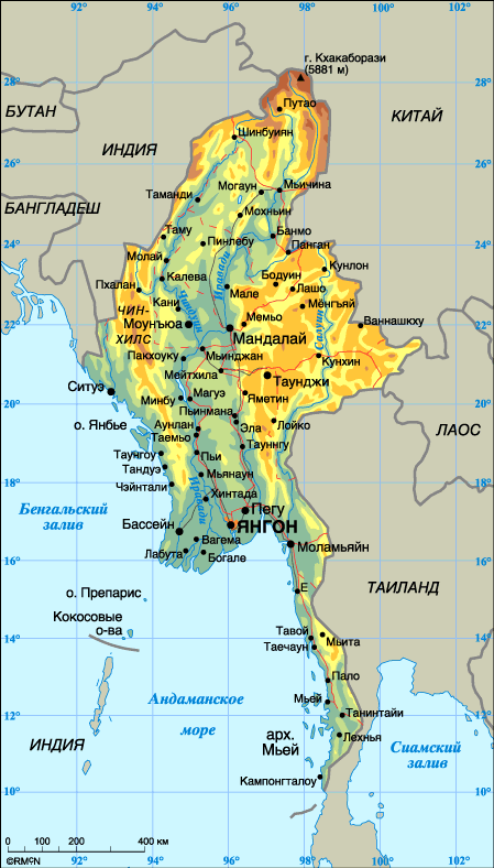 Map of Myanmar
