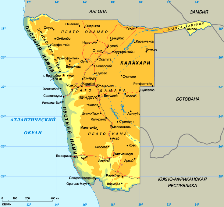 Map of Namibia