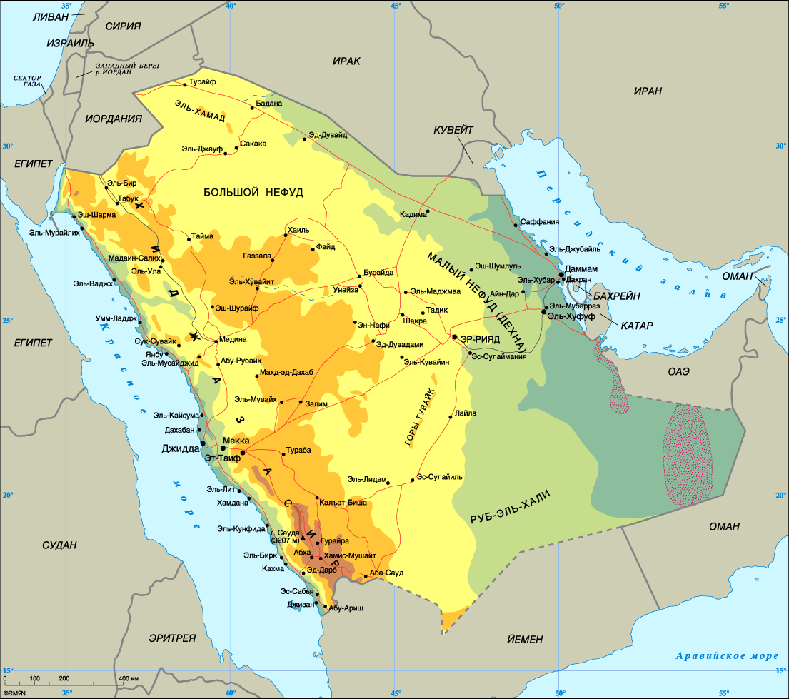 Map of Saudi Arabia