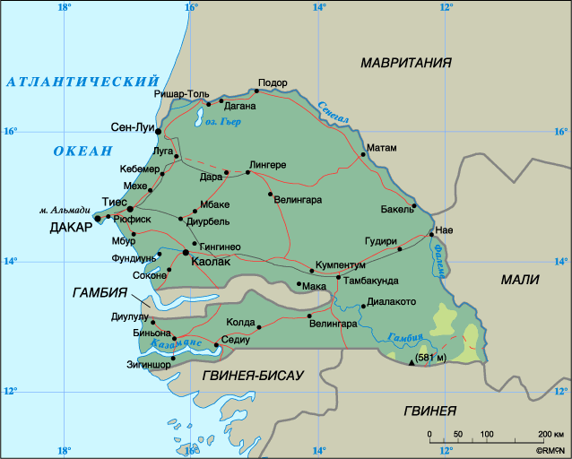 Map of Senegal