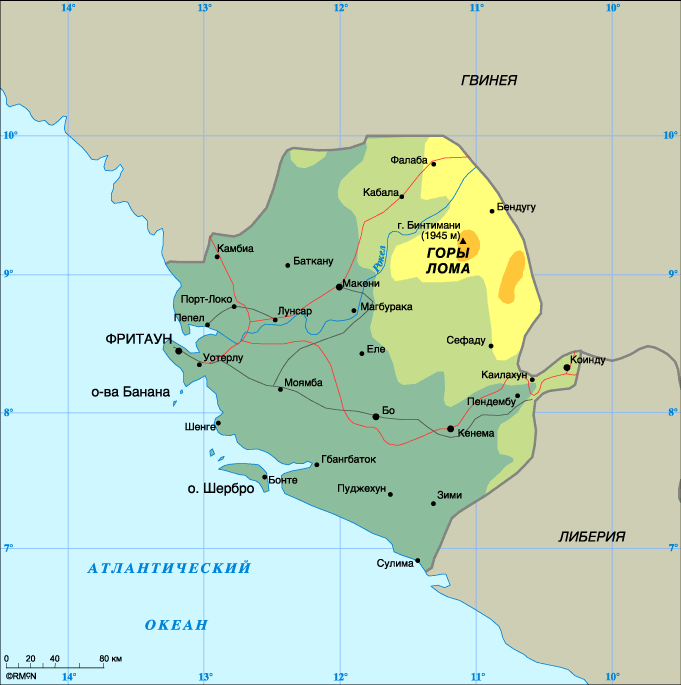 Map of Sierra Leone