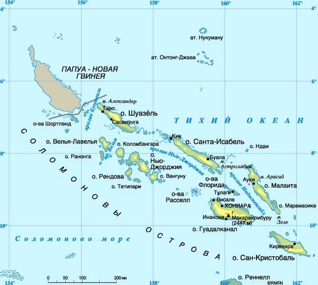 Map of Solomon Islands
