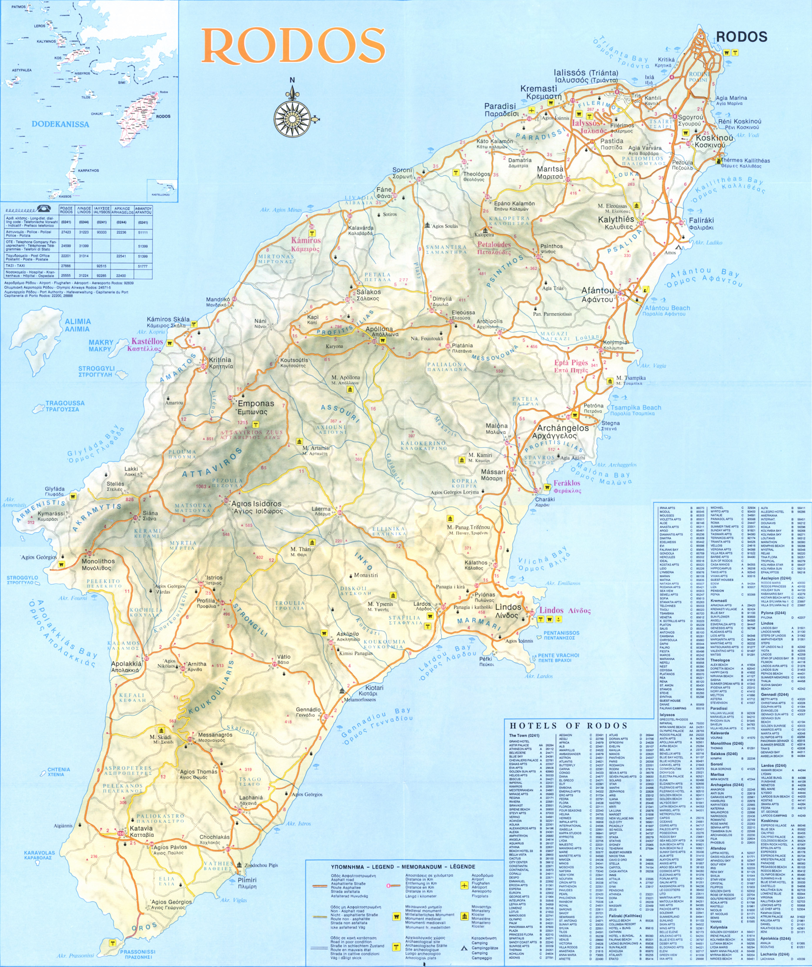 Map of Rhodos Island