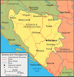 Map of Bosnia & Herzegovina