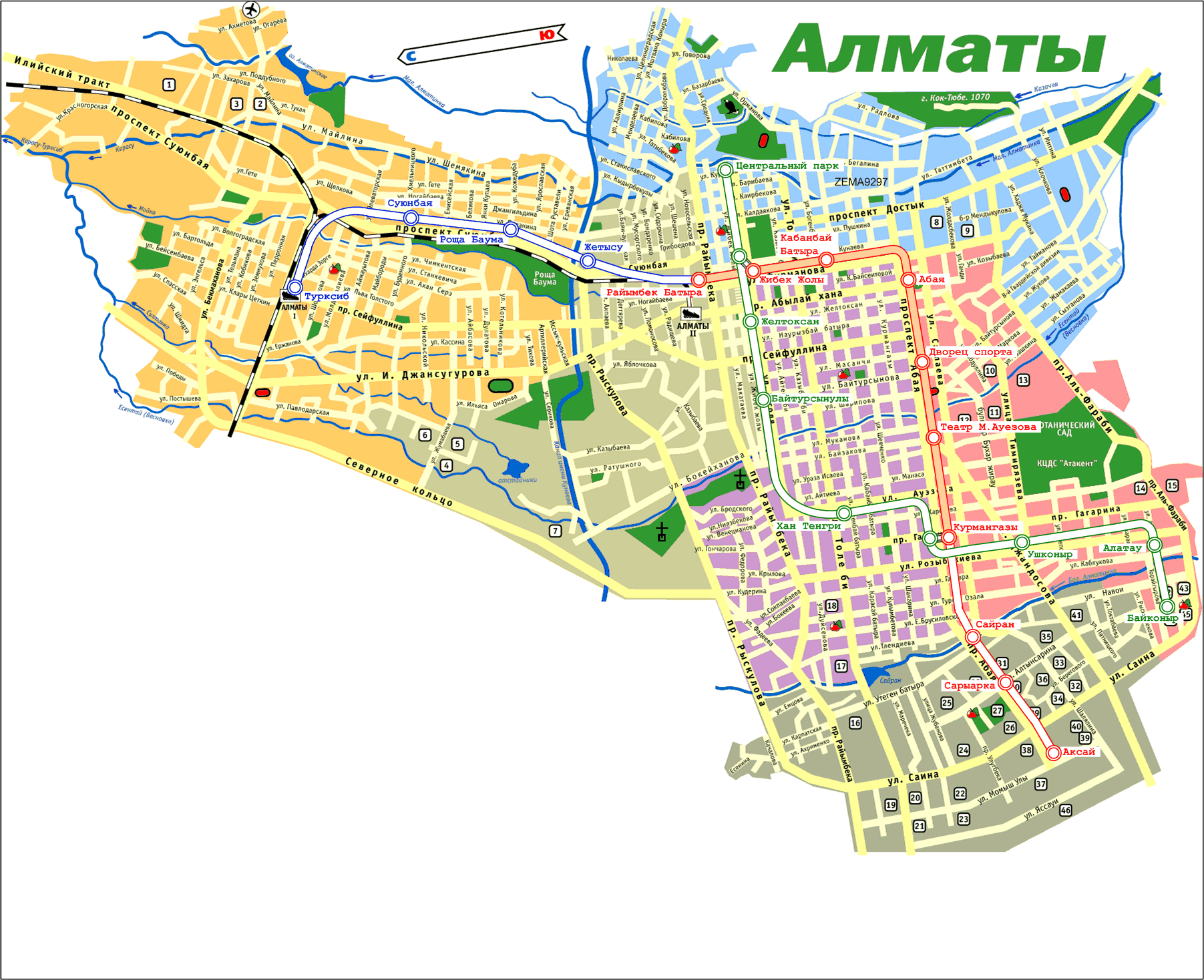 Metro map of Almaty