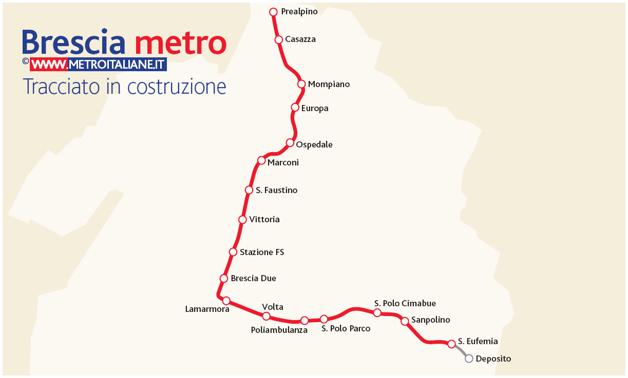 Metro map of Brescia