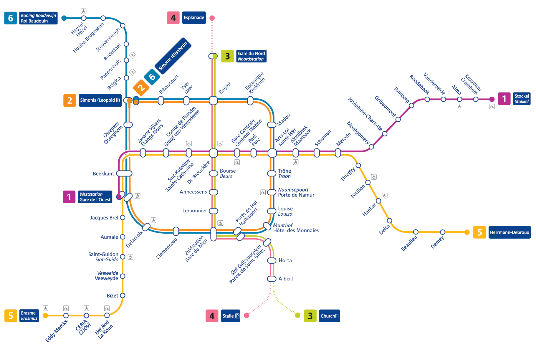 Metro map of Brussels