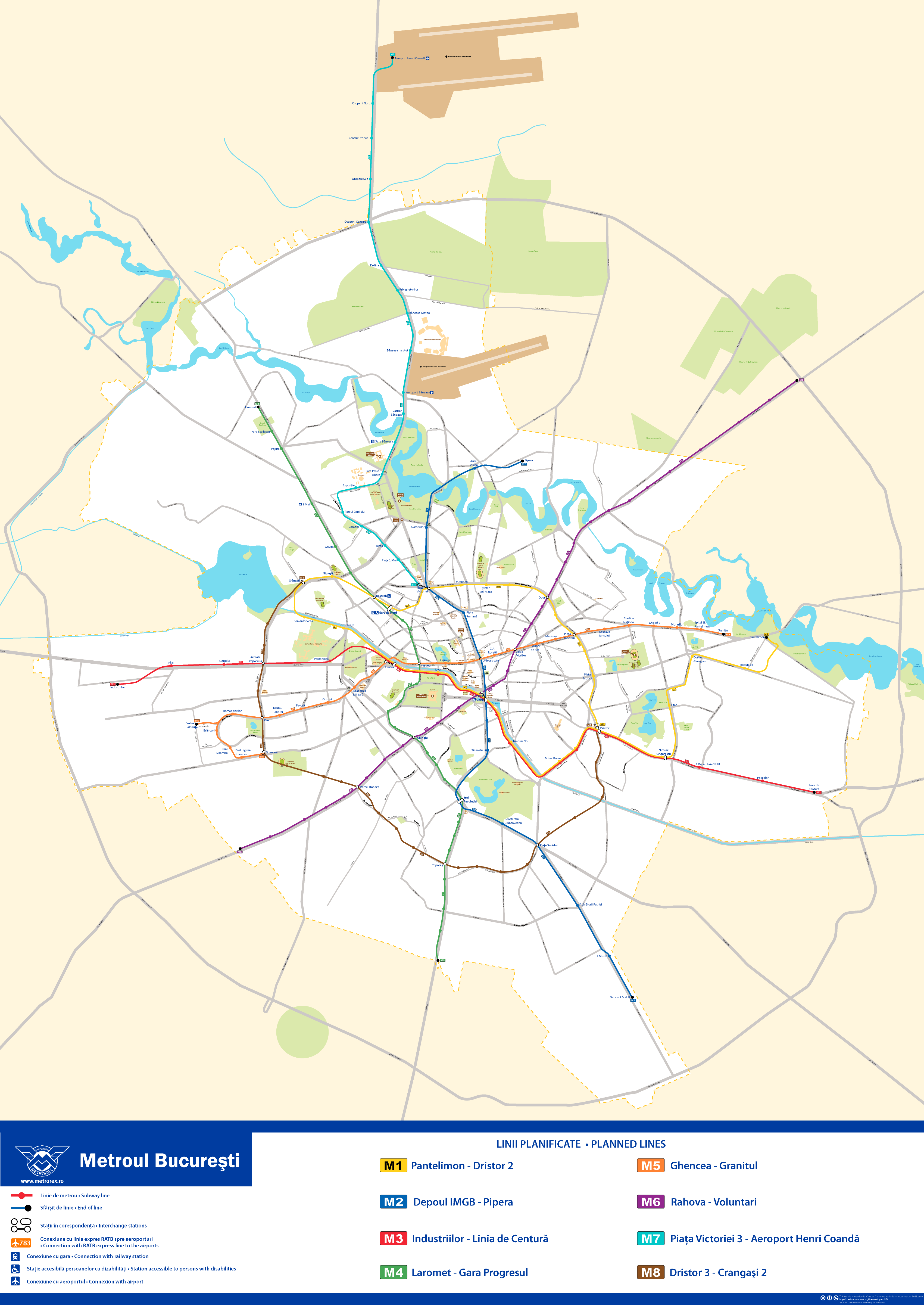 Metro map of Bucharest
