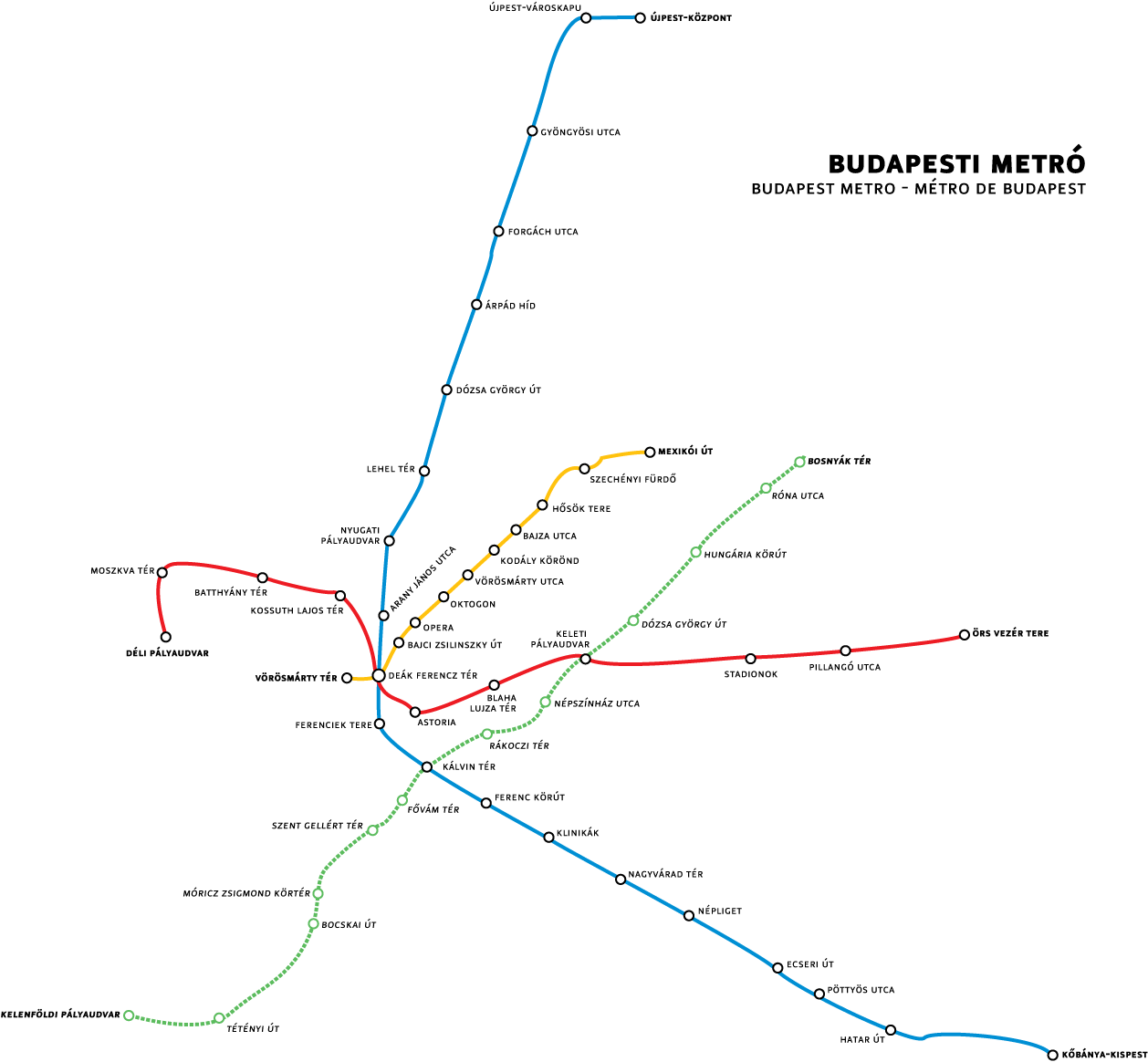 Metro map of Budapest